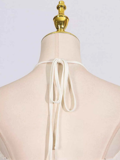 Ruched Halter Neck Maxi Dress