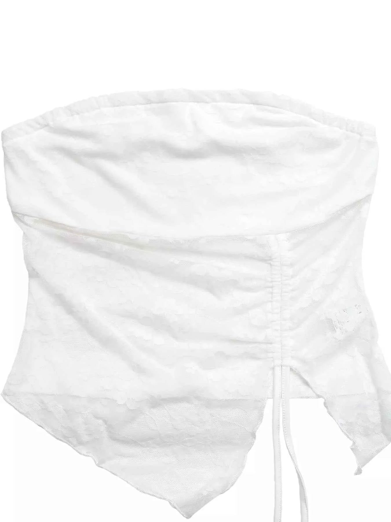 Ruched Lace Tube Top