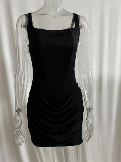Ruched Sleeveless Mini Dress