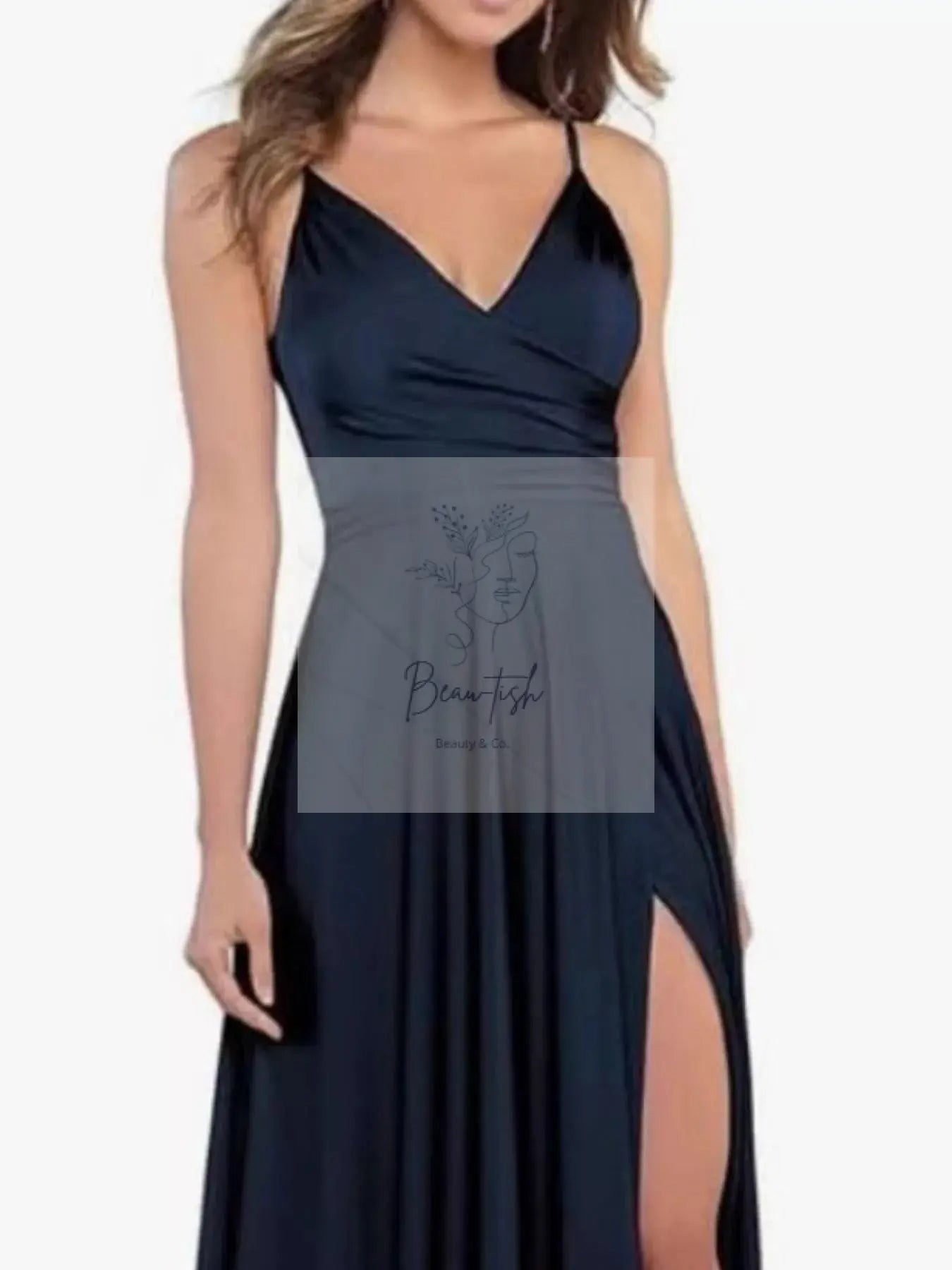 Ruched Slit Maxi Cami Dress