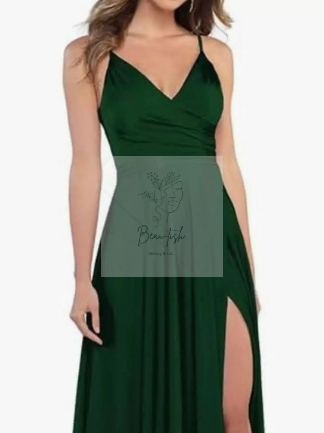 Ruched Slit Maxi Cami Dress