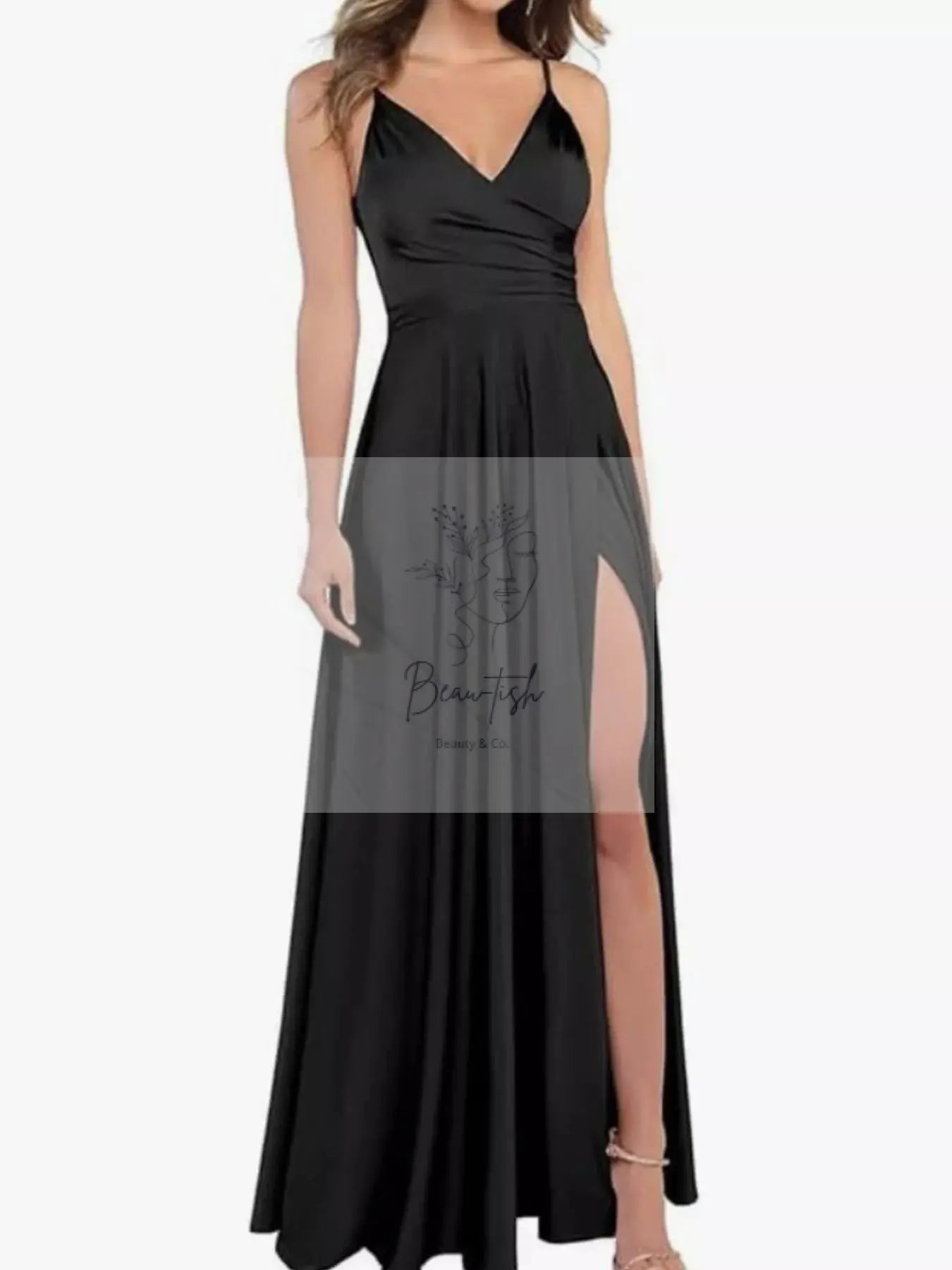 Ruched Slit Maxi Cami Dress