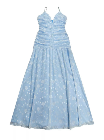 Ruched Spaghetti Strap Maxi Dress