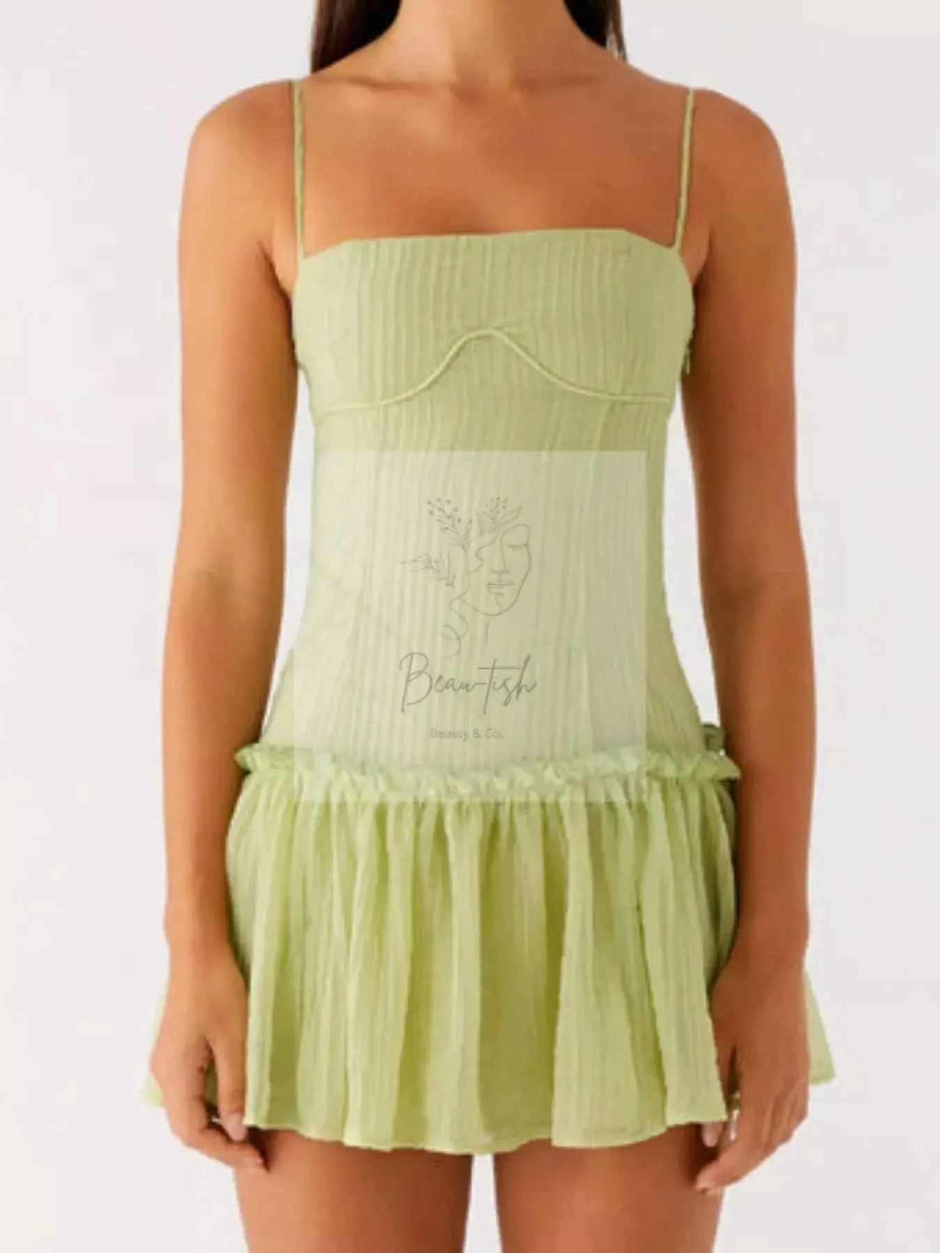 Ruffle Hem Cami Mini Dress