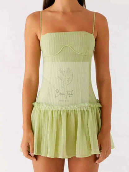 Ruffle Hem Cami Mini Dress