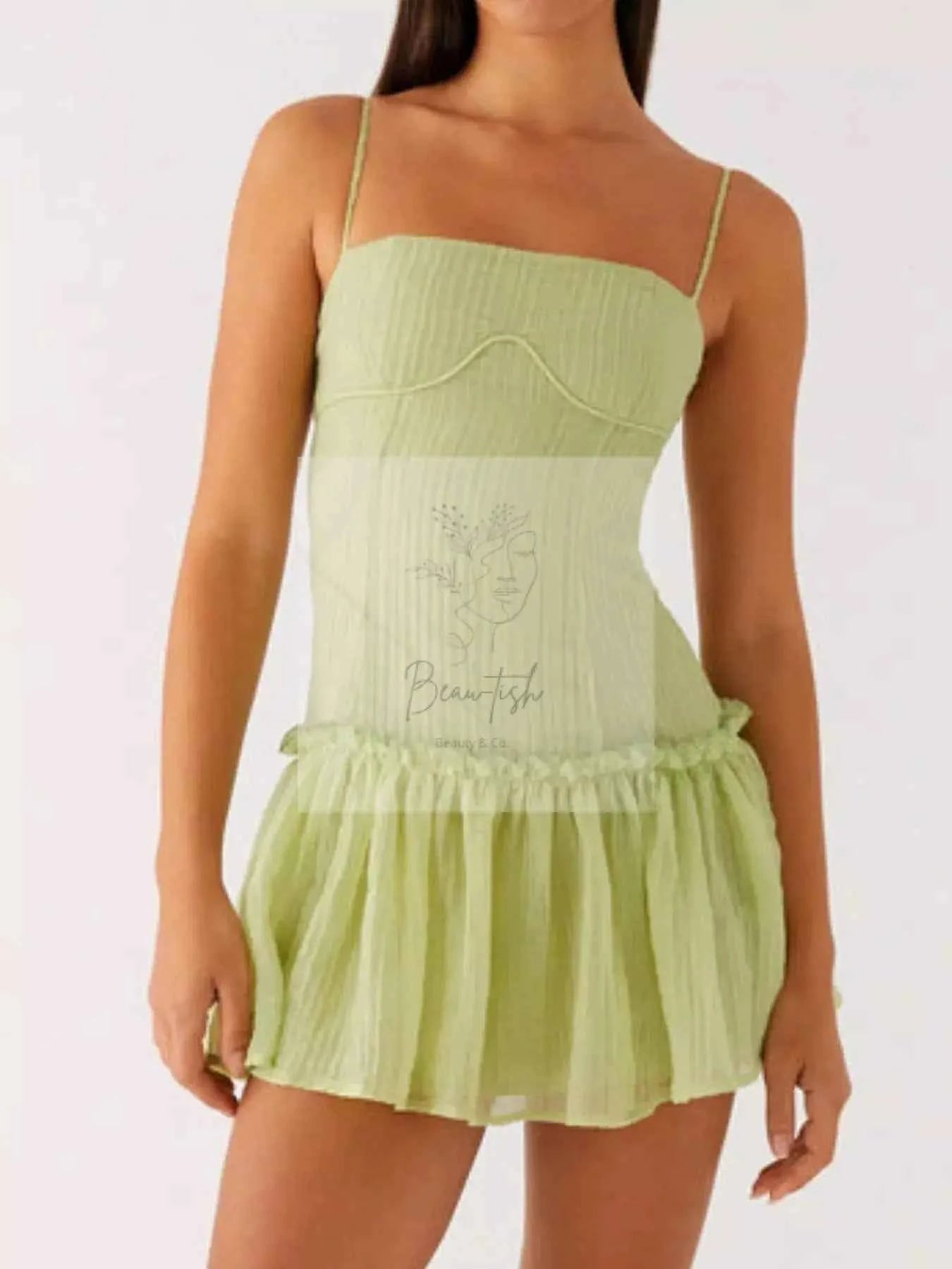 Ruffle Hem Cami Mini Dress
