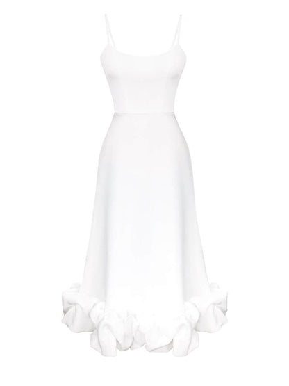 Ruffle Hem Scoop Neck Midi Dress