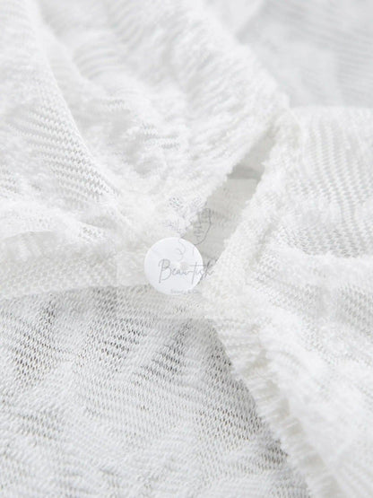 Ruffle Lace Long Sleeve Blouse