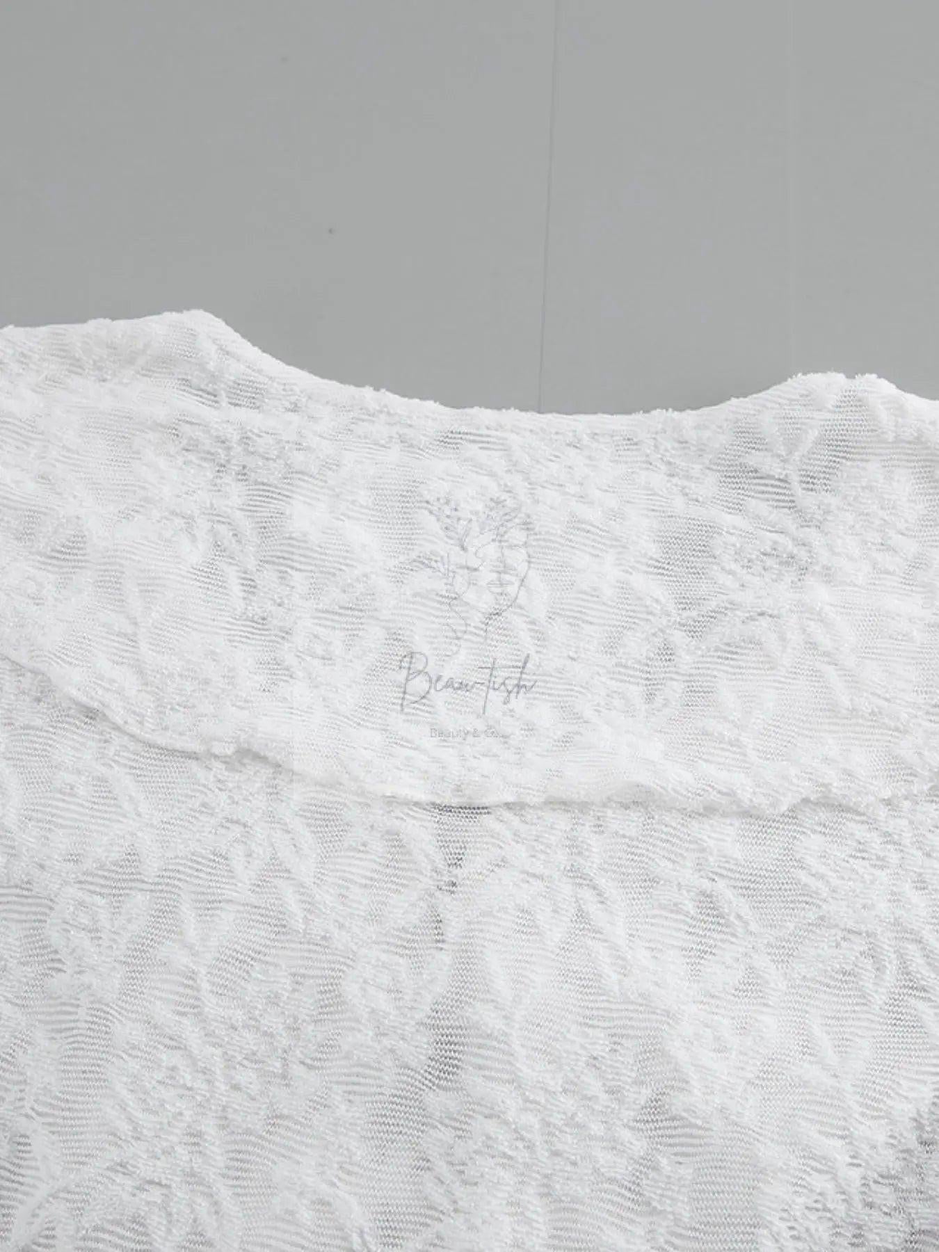 Ruffle Lace Long Sleeve Blouse