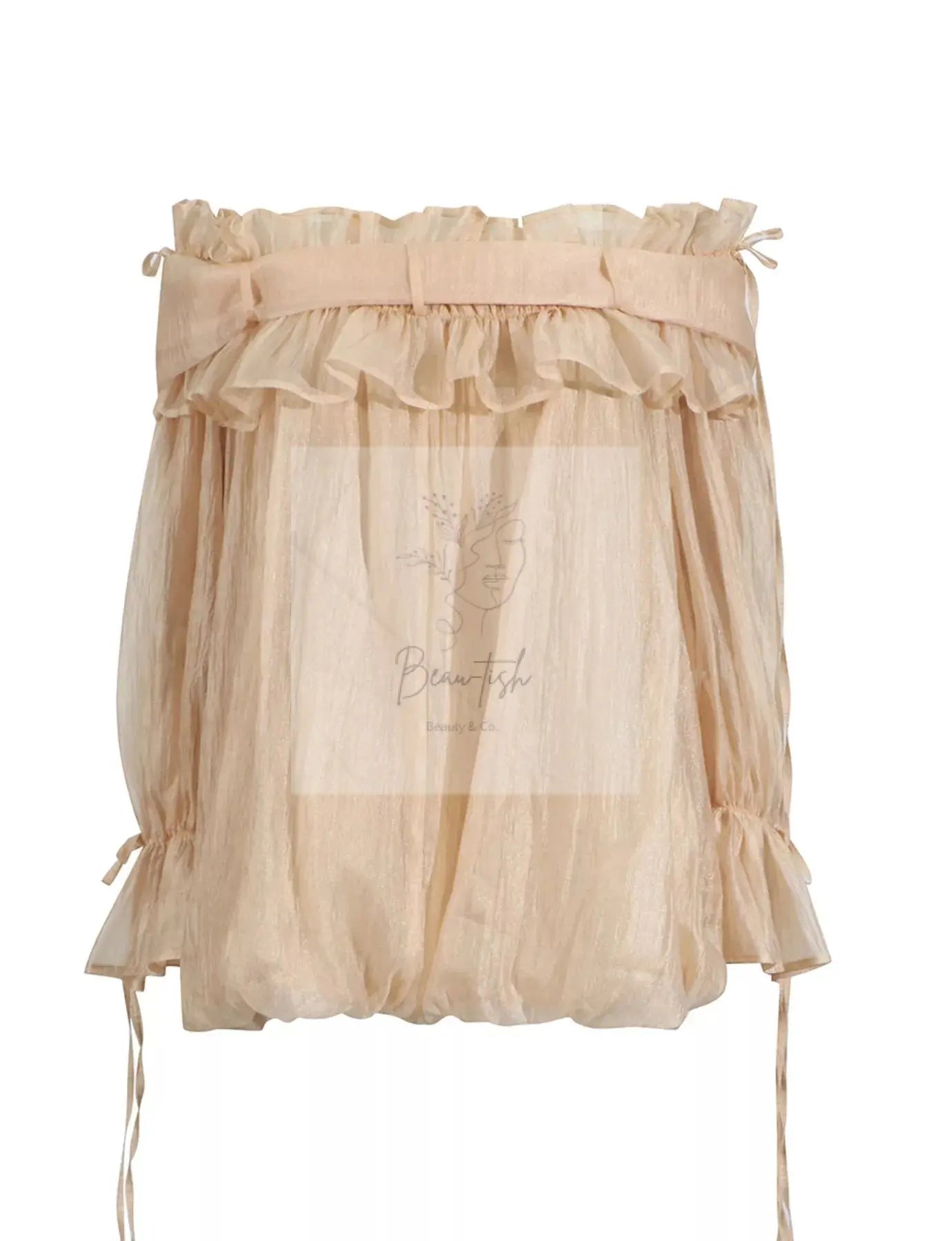 Ruffle Off-Shoulder Flounce Sleeve Blouse