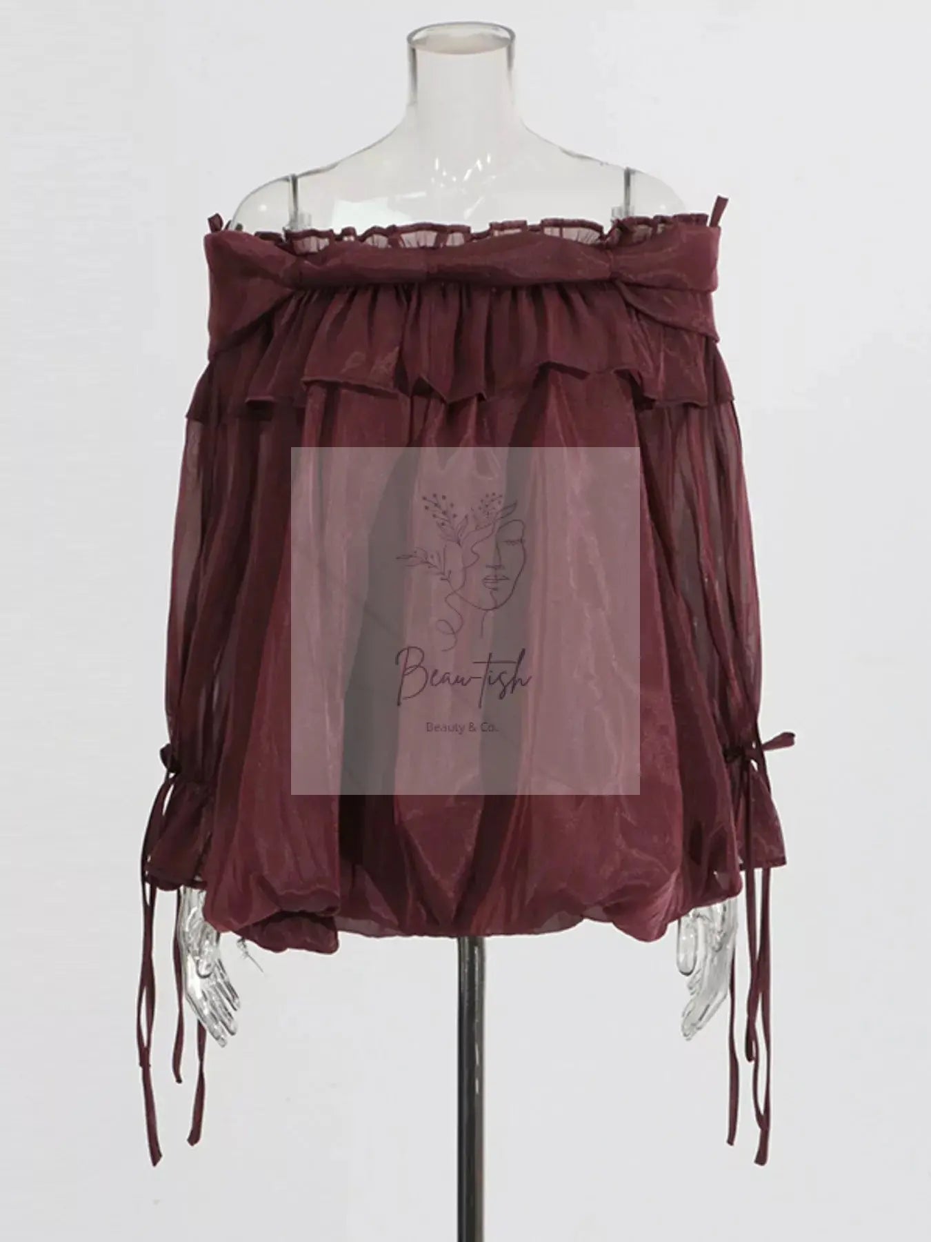Ruffle Off-Shoulder Flounce Sleeve Blouse