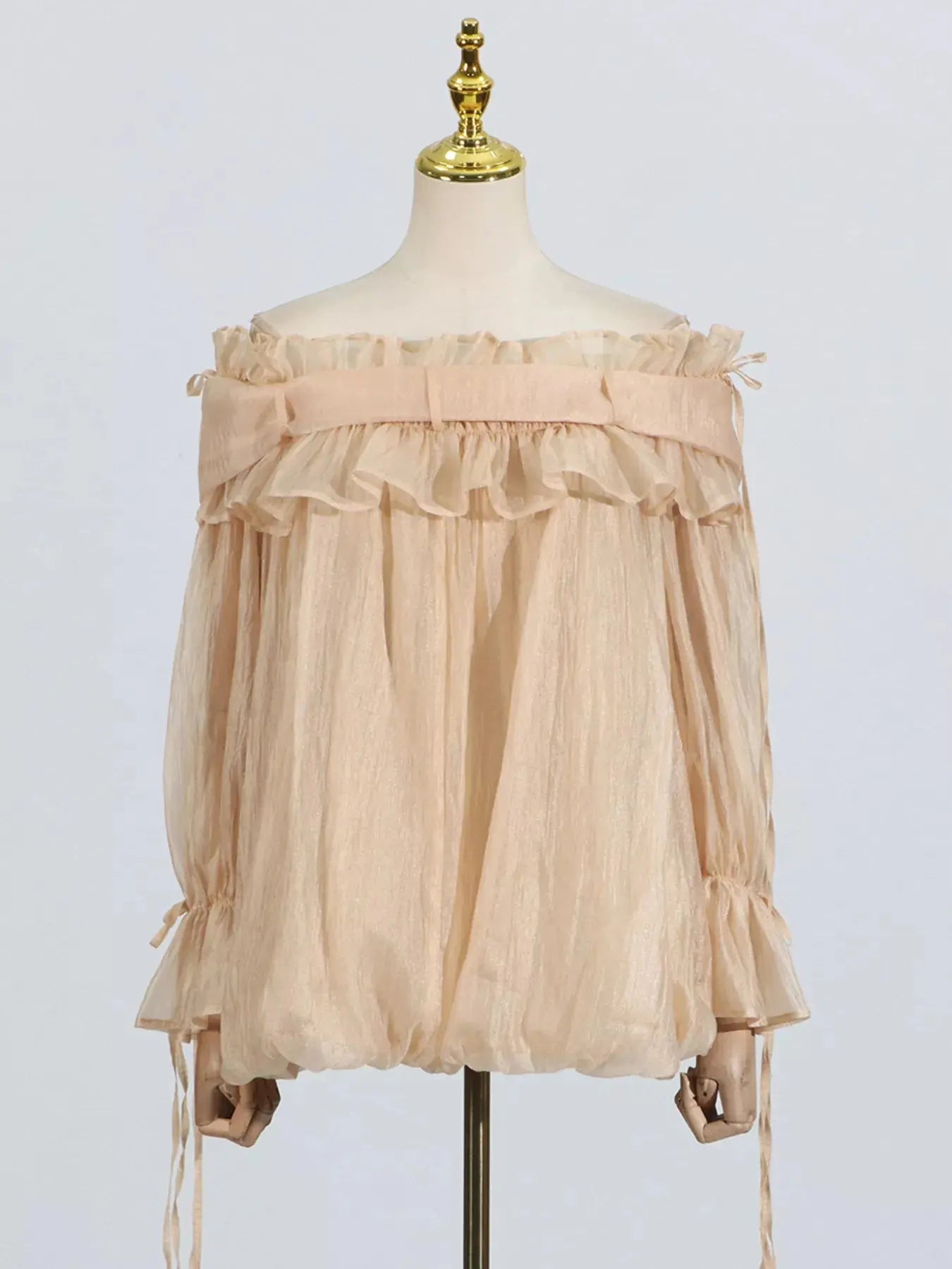 Ruffle Off-Shoulder Flounce Sleeve Blouse