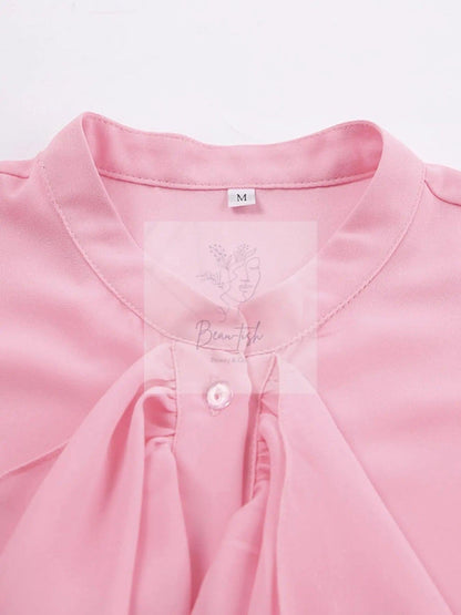 Ruffle Trim Flounce Sleeve Blouse