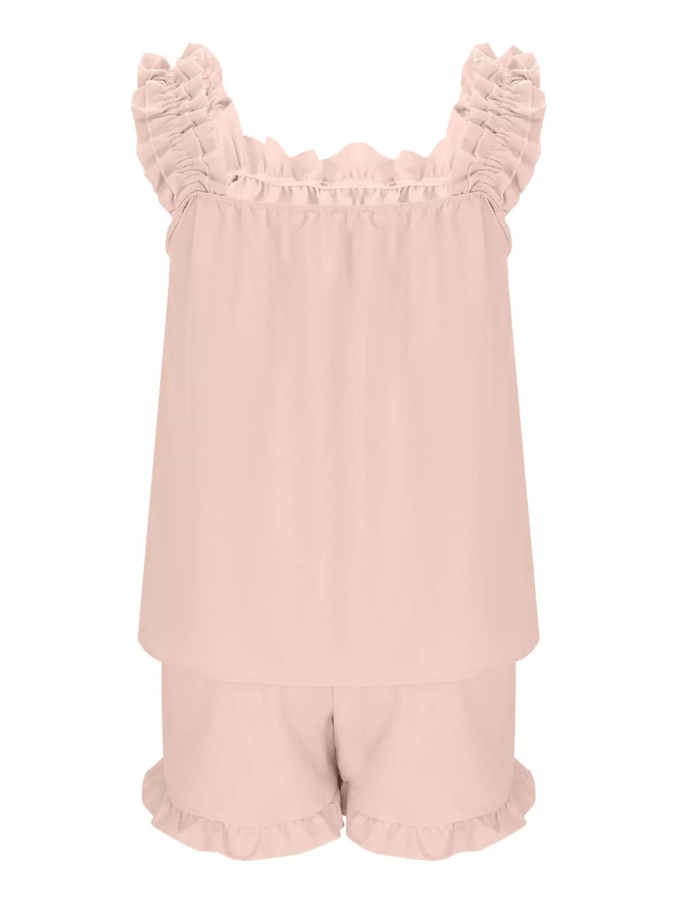 Ruffle Sleeveless Shorts Set