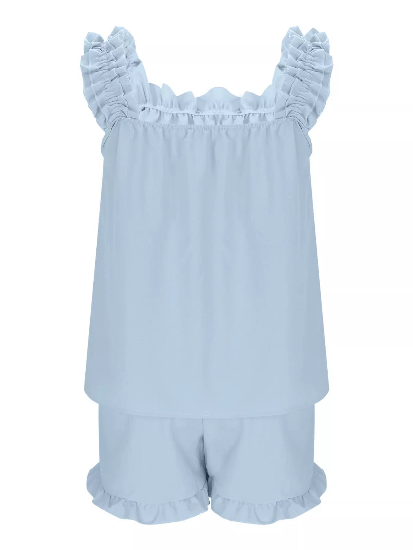 Ruffle Sleeveless Shorts Set