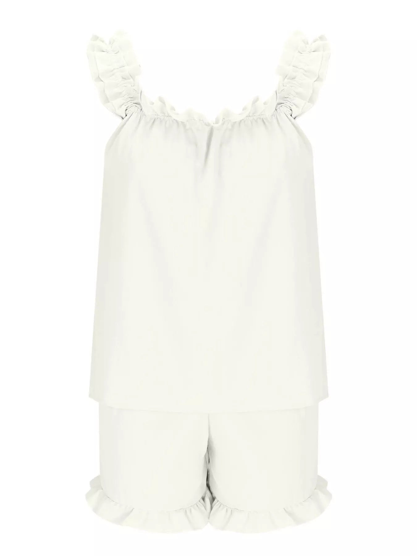 Ruffle Sleeveless Shorts Set