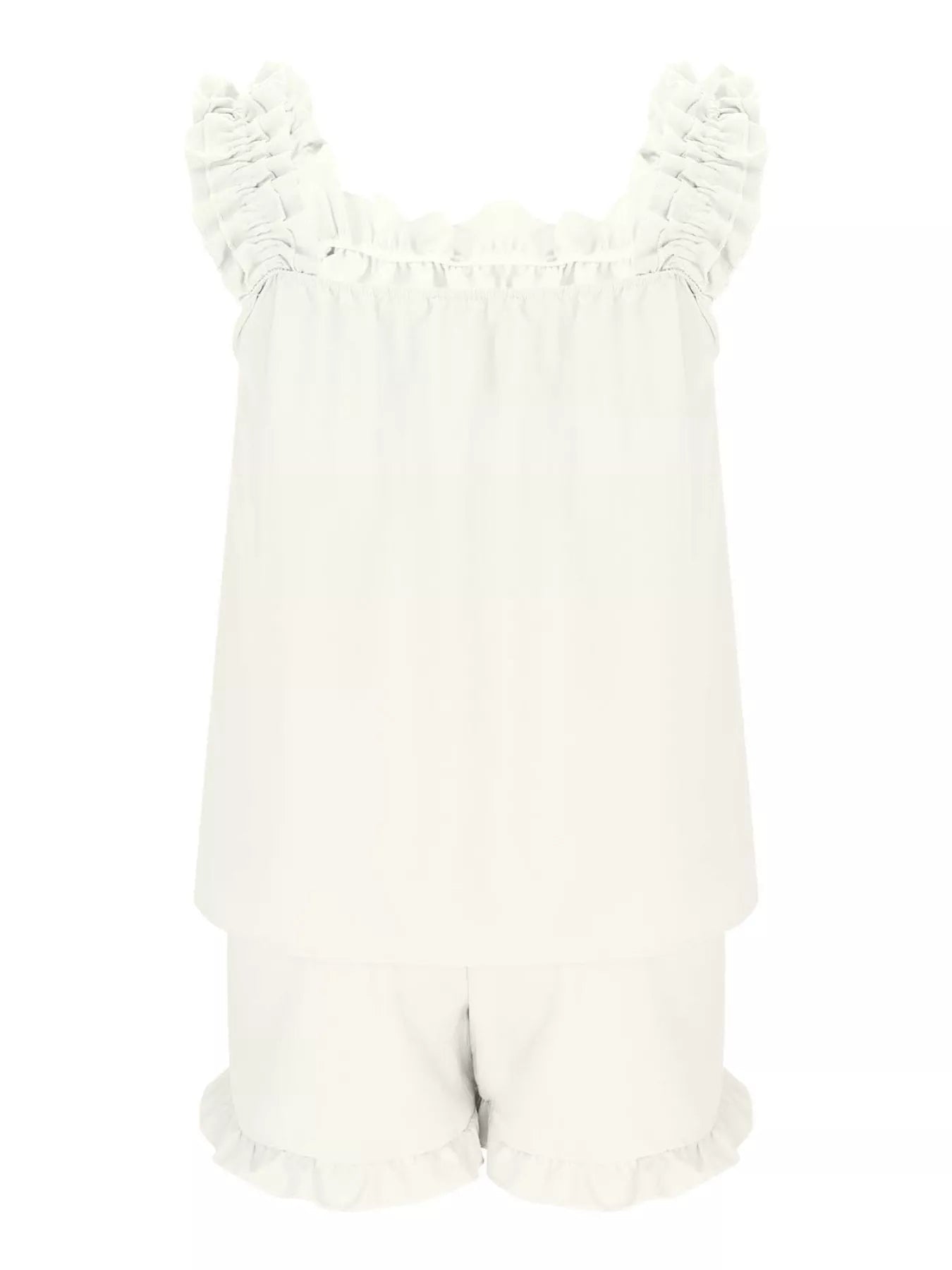 Ruffle Sleeveless Shorts Set