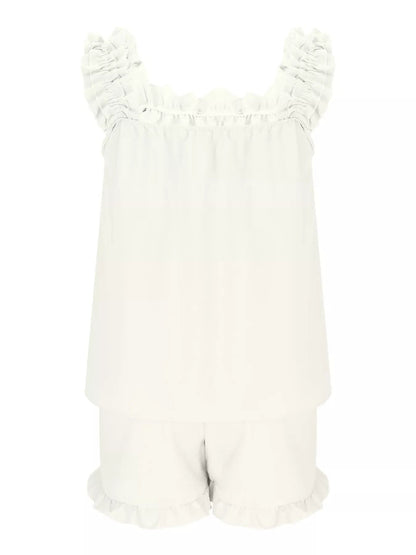 Ruffle Sleeveless Shorts Set