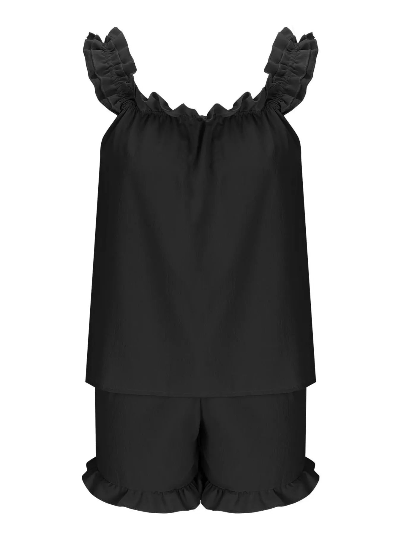 Ruffle Sleeveless Shorts Set