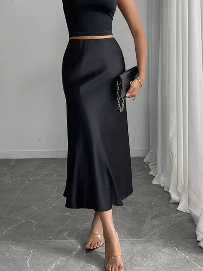 Satin Midi Skirt