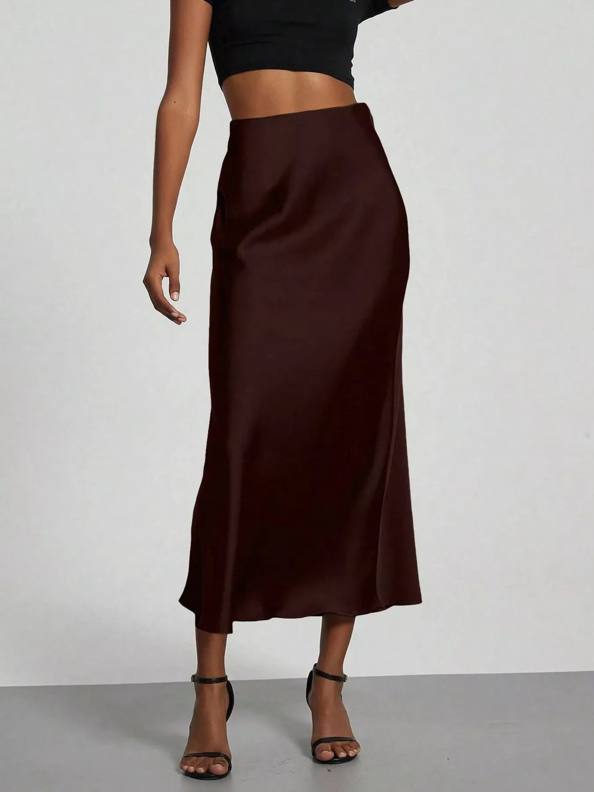 Satin Midi Skirt