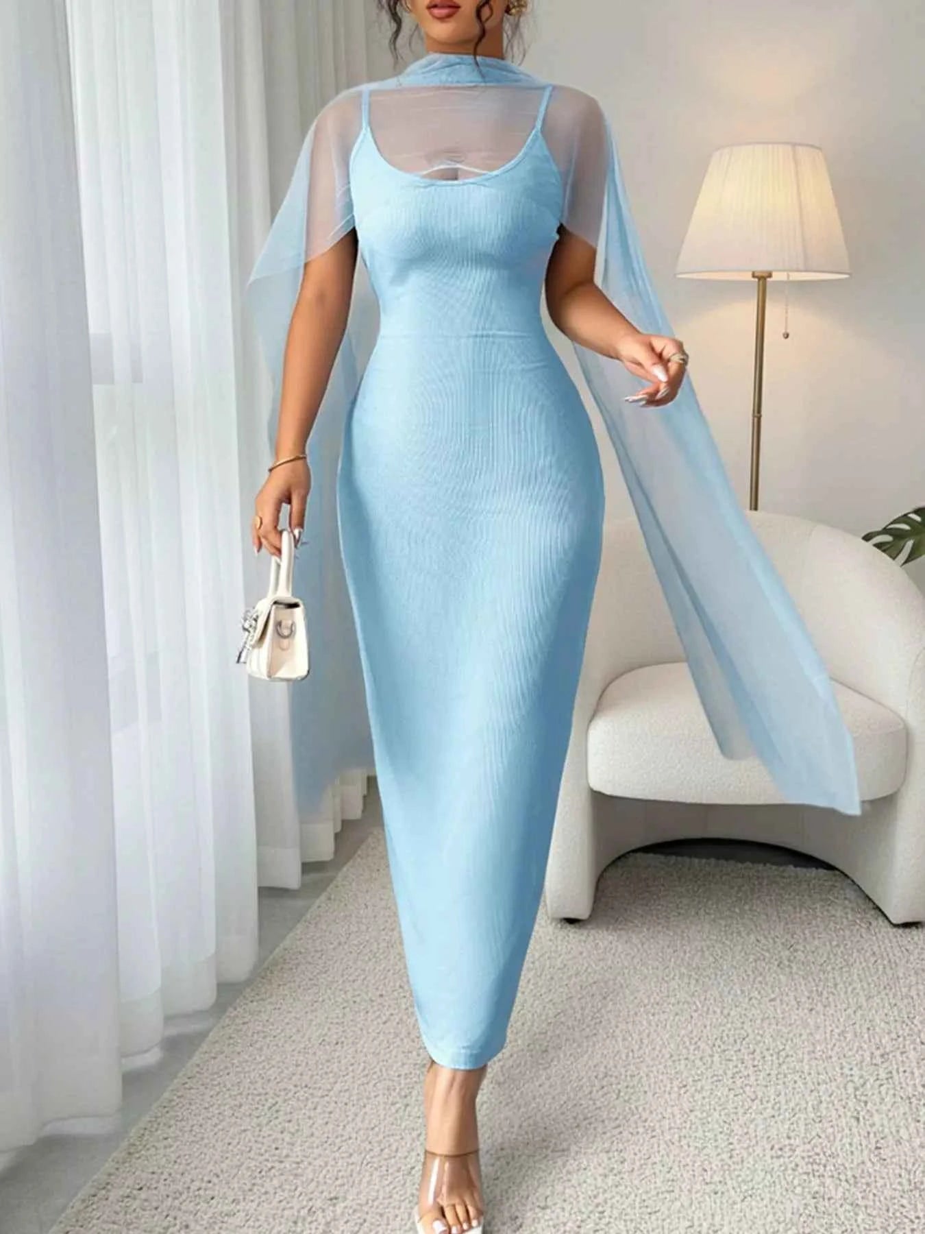 Scoop Neck Bodycon Maxi Dress