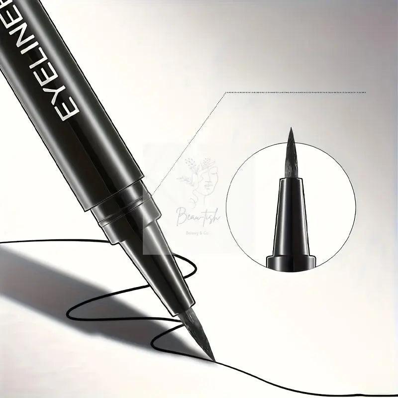 Set of 3 Black Eyeliner Pens, Ultra-Fine Liquid Eyeliner, Long-Lasting, Waterproof, And Smudge-Proof
