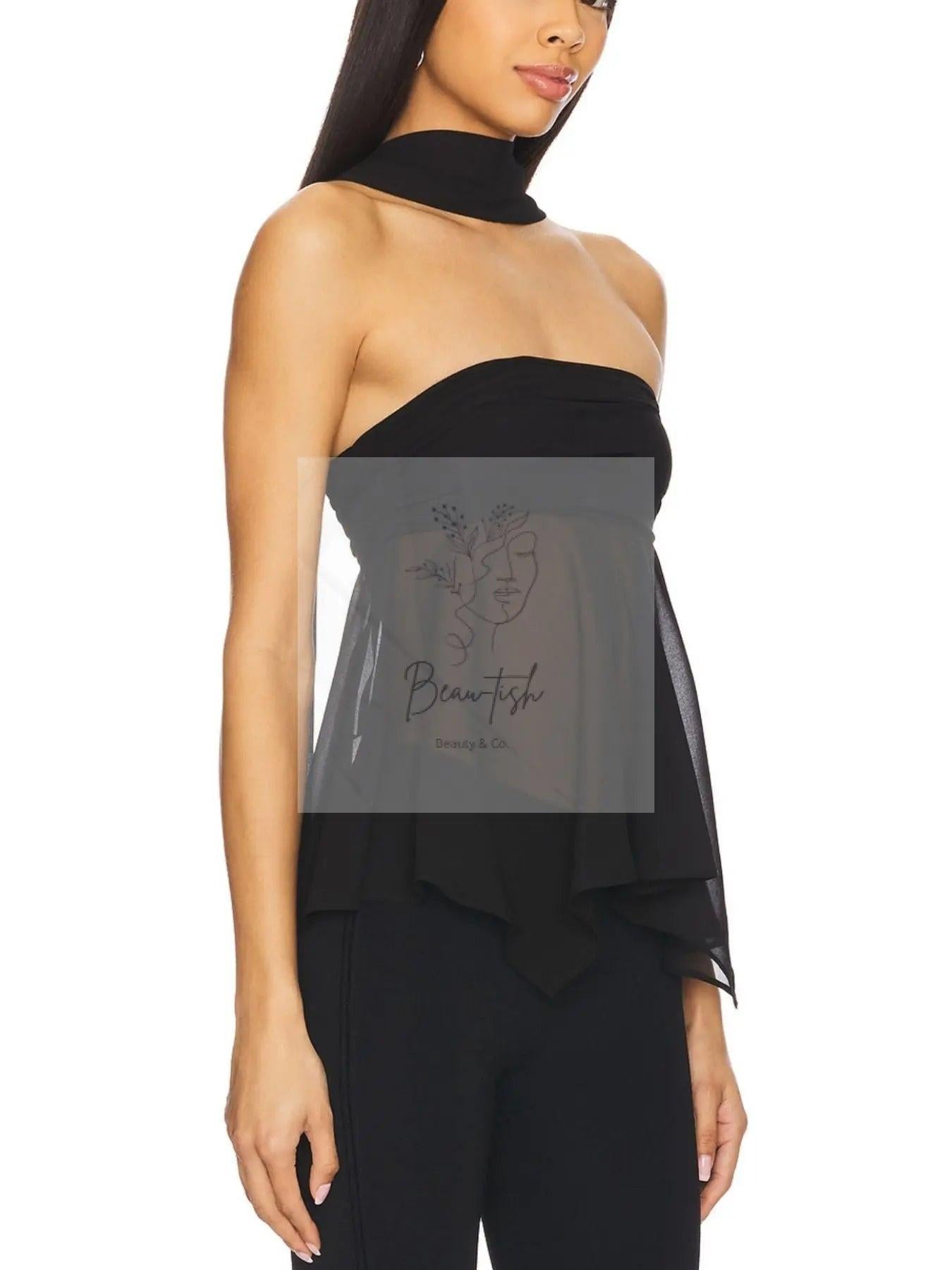 Sheer Tube Top with Scarf