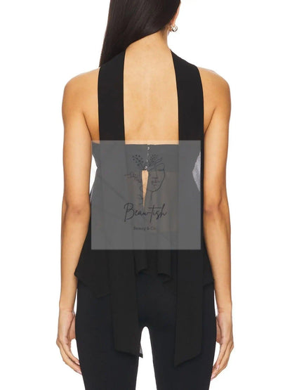 Sheer Tube Top with Scarf