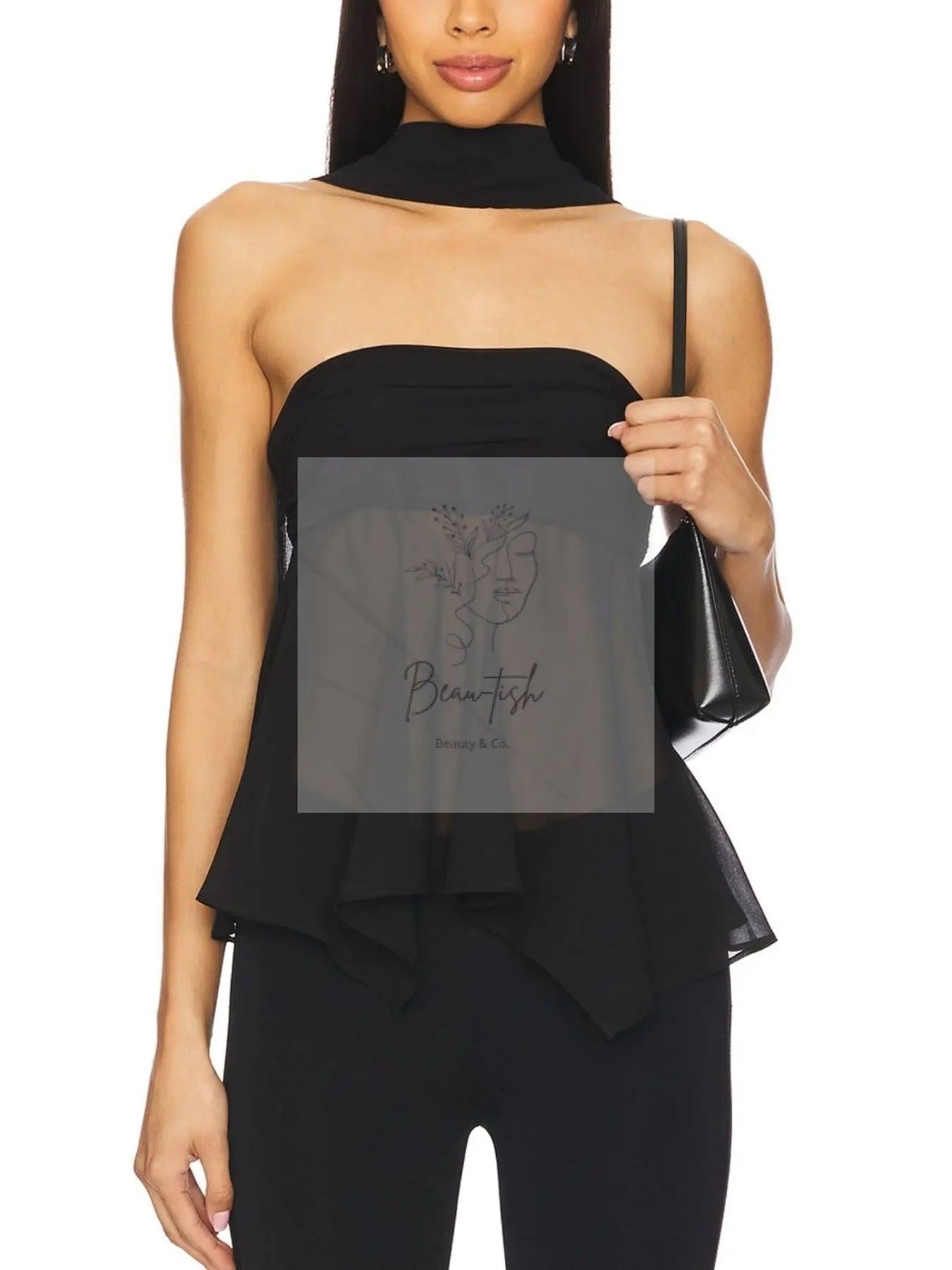 Sheer Tube Top with Scarf