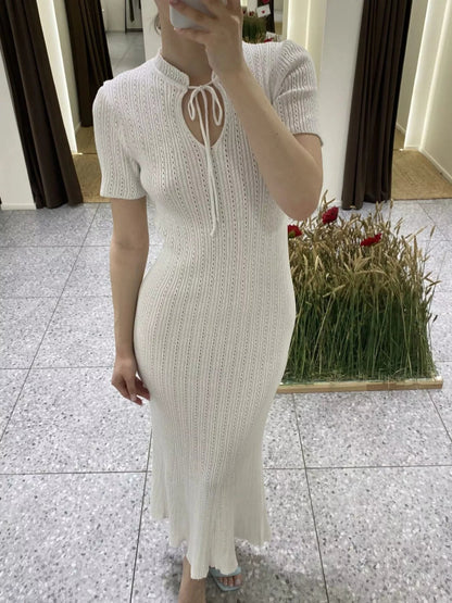 Short Sleeve Knitted Mermaid Dress