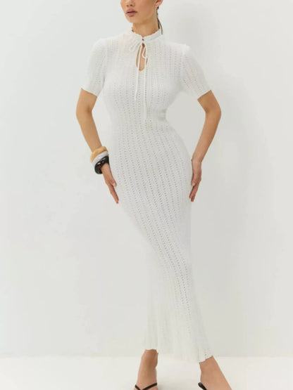 Short Sleeve Knitted Mermaid Dress
