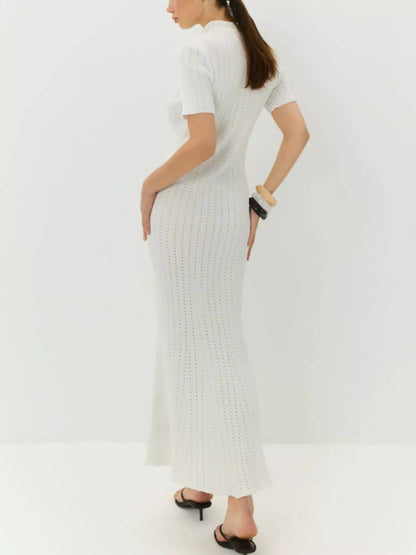 Short Sleeve Knitted Mermaid Dress