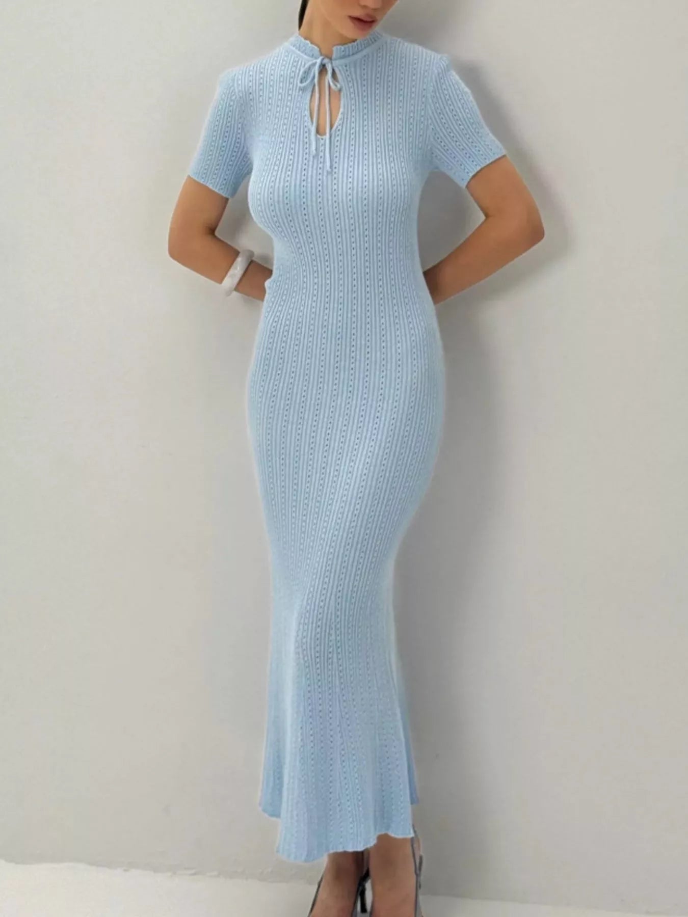 Short Sleeve Knitted Mermaid Dress