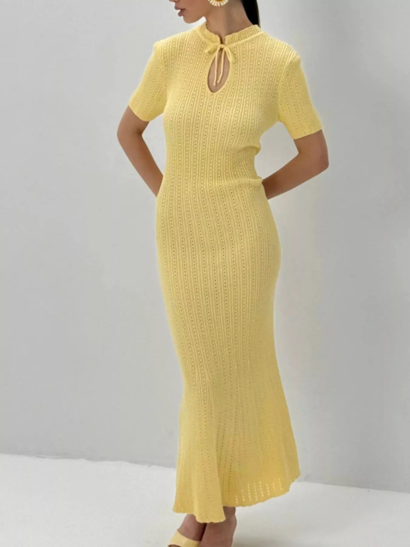Short Sleeve Knitted Mermaid Dress