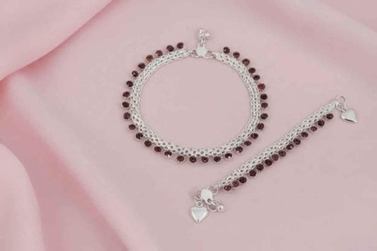Silver Plated Layered Payal Anklets