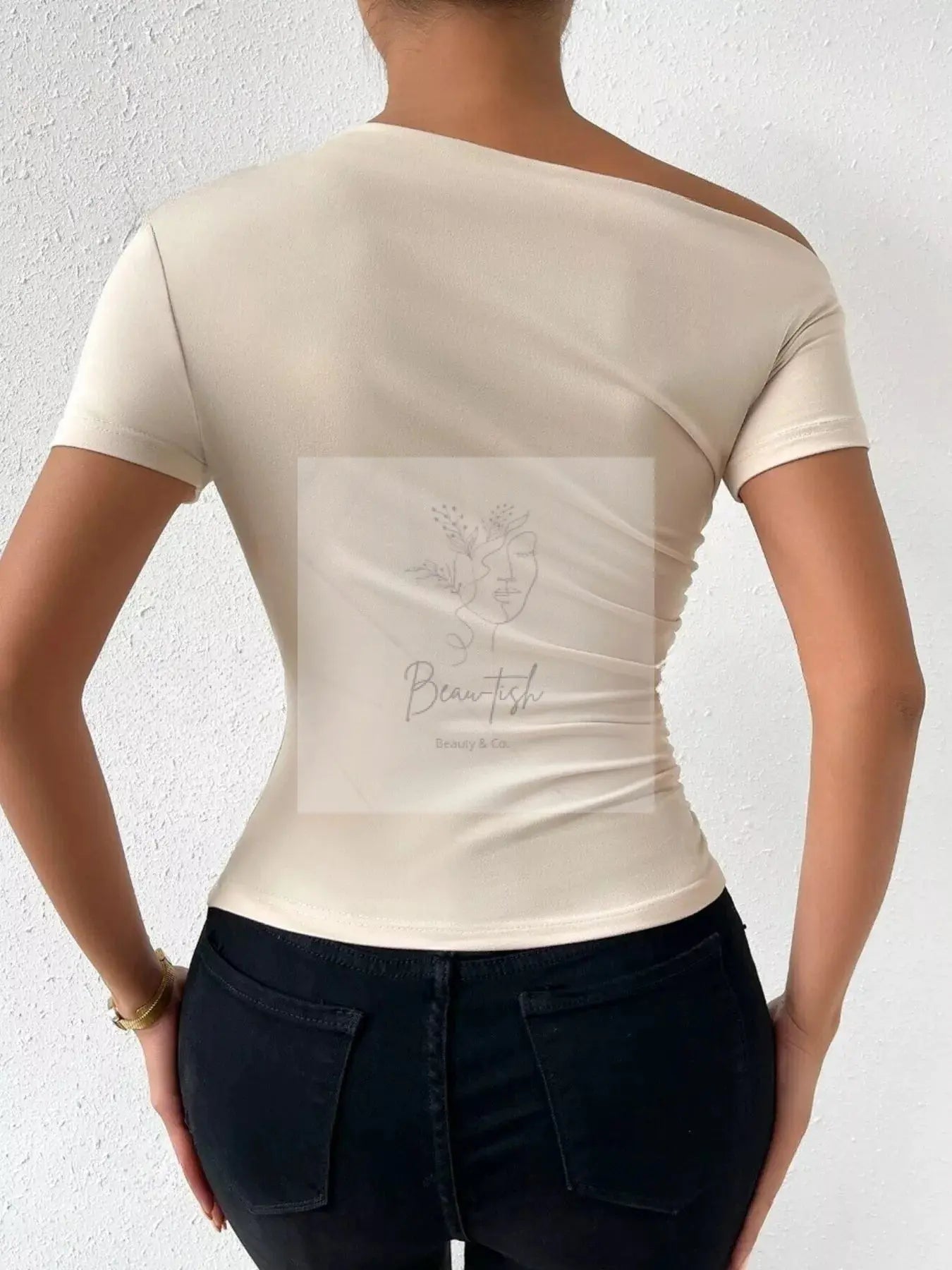 Single Shoulder Short Sleeve T-Shirt