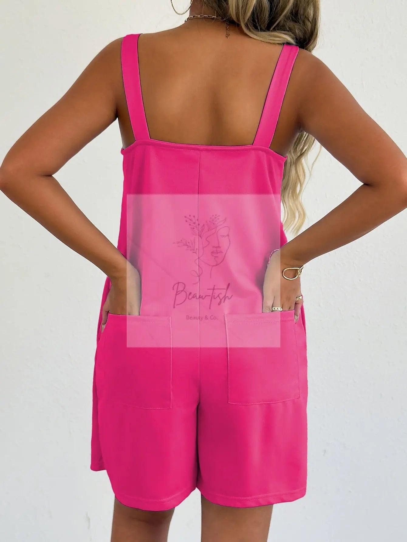Sleeveless Casual Romper with Side Pockets