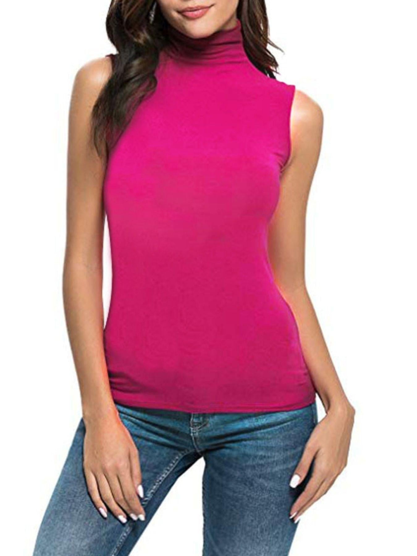 Sleeveless Turtleneck Slim Fit T-Shirt