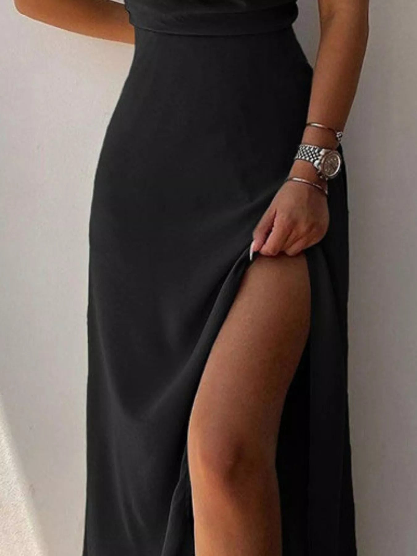 Side Slit Spaghetti Maxi Dress