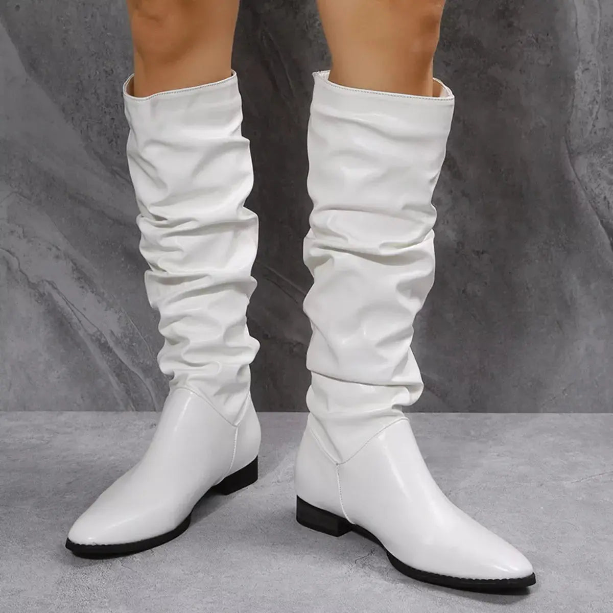 Slouchy Block Heel Boots