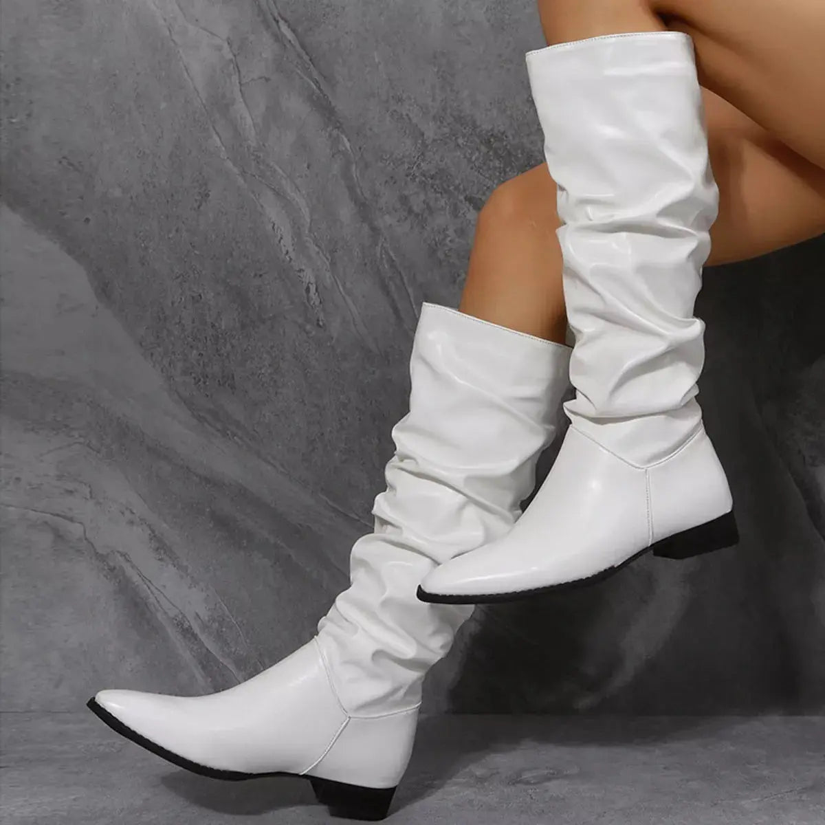 Slouchy Block Heel Boots