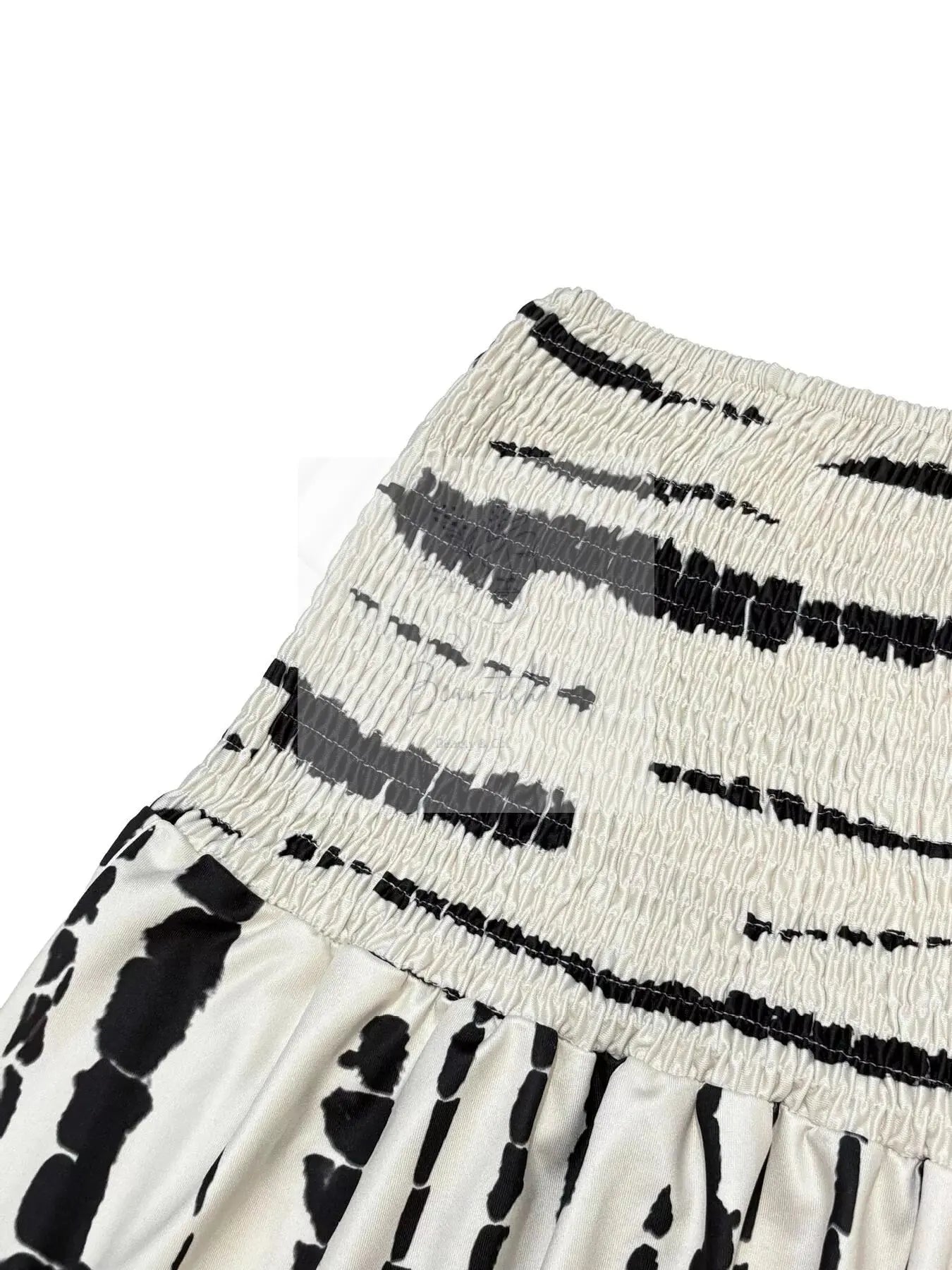 Smocked Asymmetrical Hem Skirt