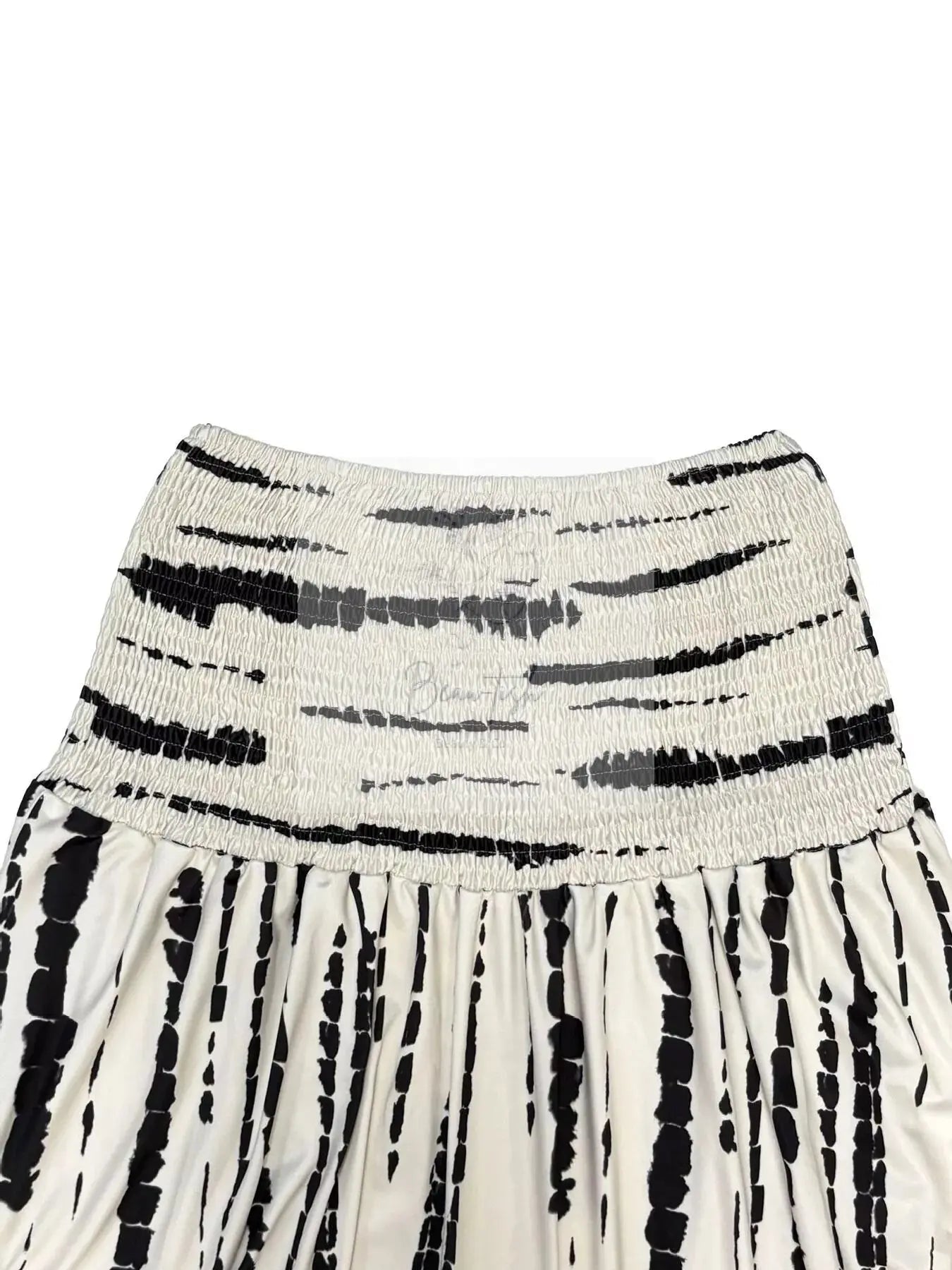 Smocked Asymmetrical Hem Skirt