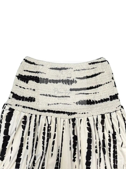 Smocked Asymmetrical Hem Skirt