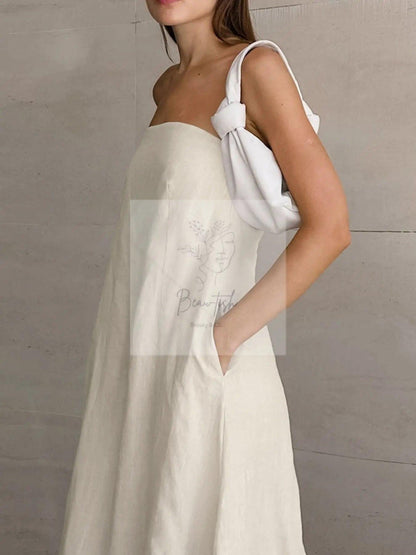 Smocked Back Tube Dress