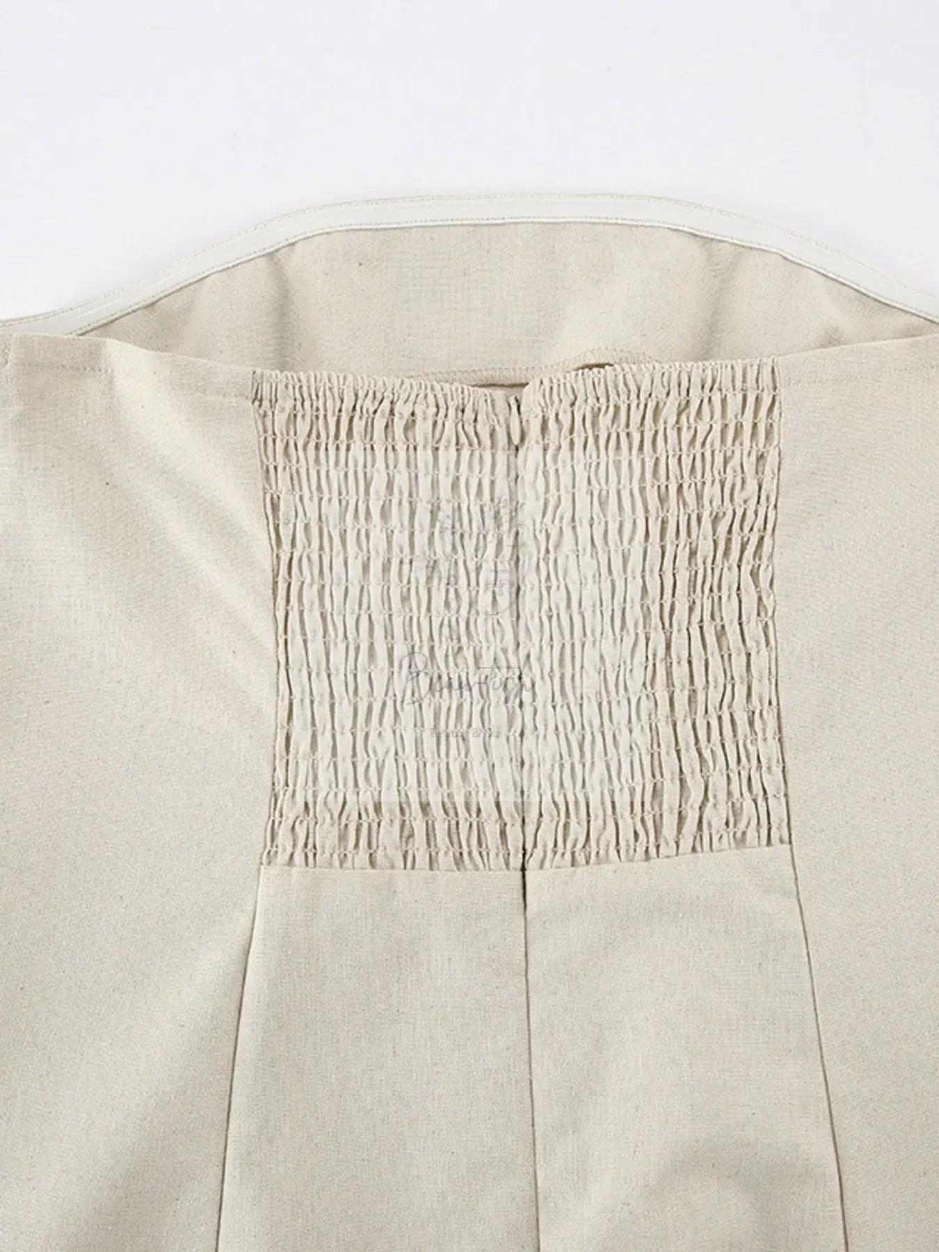Smocked Back Tube Dress
