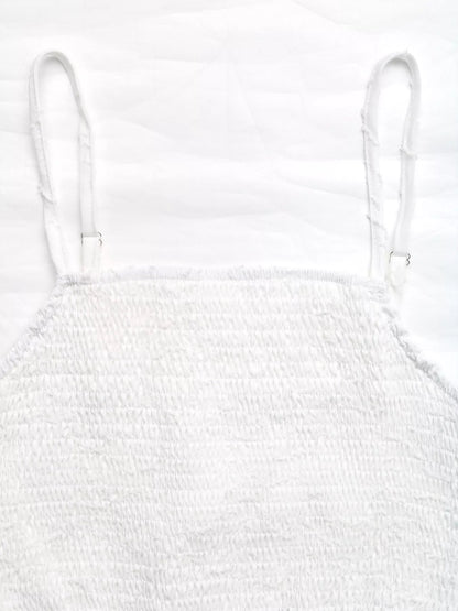 Smocked Crop Top & Ruffle Mini Skirt Set