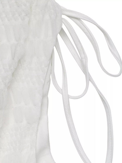 Smocked Deep V-Neck Sleeveless Dress