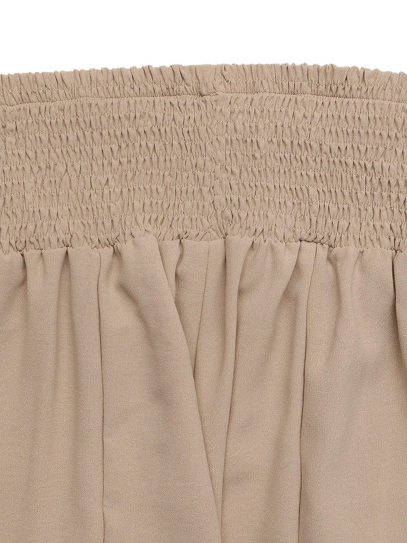 Smocked Waist Wide Leg Pants